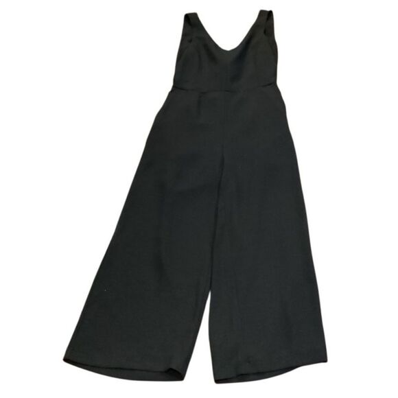 Mod Ref Paige Jumper Womens Size M Black Jumpsuit Open Tied Back Wide Leg Crop - Picture 5 of 14